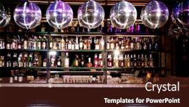  Presentation with disco - Presentation design featuring disco-bar-counter-with-bottles background and a tawny brown colored foreground