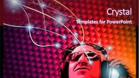  Presentation with posters - Presentation design featuring disco event background background and a tawny brown colored foreground