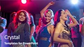  Presentation with holidays - Audience pleasing presentation design consisting of disco free - party holidays celebration nightlife backdrop and a violet colored foreground