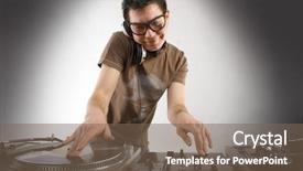  Presentation with disco - Theme consisting of disco house progressive electro music background and a violet colored foreground