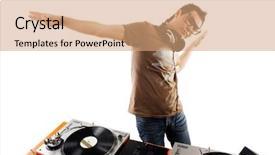  Presentation with disco - Audience pleasing theme consisting of disco house progressive electro music backdrop and a coral colored foreground