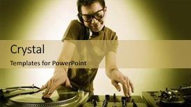  Presentation with disco - Presentation theme featuring disco house progressive electro music background and a yellow colored foreground