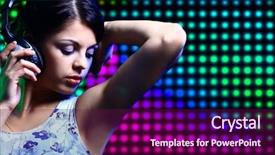  Presentation with dancing - Slides having disco lights - beautiful young woman dancing background and a  colored foreground