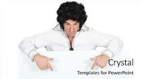  Presentation with disco - Beautiful slide set featuring disco man showing panel backdrop and a sky blue colored foreground