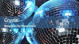  Presentation with disco ball - Amazing PPT theme having disco mirror ball backdrop and a ocean colored foreground