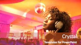  Presentation with disco - Cool new PPT theme with disco on the background backdrop and a crimson colored foreground