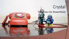  Presentation with cut - Beautiful PPT theme featuring disconnect - concept phone line being cut backdrop and a white colored foreground