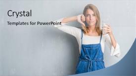  Presentation with open bible over grunge sandstone - Beautiful PPT theme featuring discontent - beautiful young woman over grunge backdrop and a light gray colored foreground