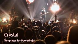  Presentation with stage lights - Cool new slide deck with discotheque - crowd at concert - cheering backdrop and a wine colored foreground