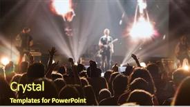  Presentation with stage lights - Colorful presentation design enhanced with discotheque - crowd at concert - cheering backdrop and a wine colored foreground