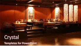  Presentation with atmosphere - PPT theme having discotheque bar room empty atmosphere background and a  colored foreground