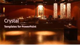  Presentation with tikki bar - Presentation design featuring discotheque bar room empty atmosphere background and a wine colored foreground