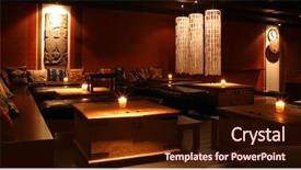  Presentation with tikki bar - Colorful PPT theme enhanced with discotheque bar room empty atmosphere backdrop and a wine colored foreground