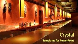  Presentation with tikki bar - Cool new PPT theme with discotheque bar room empty atmosphere backdrop and a tawny brown colored foreground