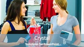  Presentation with pay - Amazing presentation having discount card - portrait of a buyer backdrop and a teal colored foreground