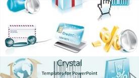  Presentation with consumerism - Colorful PPT layouts enhanced with discount card - raster version of shopping backdrop and a light blue colored foreground