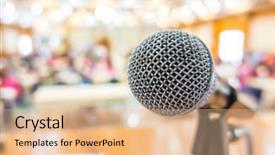  Presentation with black women relationships - Presentation enhanced with discourse - black microphone in conference room background and a  colored foreground