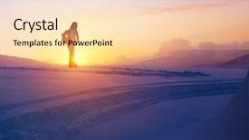  Presentation with arizona sunset view - Amazing slide deck having discover - woman enjoying beautiful sunset view backdrop and a lemonade colored foreground