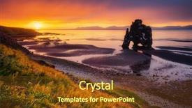  Presentation with iceland location famous place kirkjufellsfoss - Amazing PPT theme having discover the beauty of earth backdrop and a tawny brown colored foreground