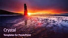  Presentation with tide - Colorful presentation theme enhanced with discover the beauty of earth backdrop and a wine colored foreground