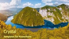  Presentation with destination - Amazing slide deck having discover the beauty of earth backdrop and a tawny brown colored foreground