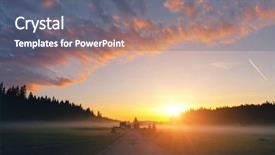  Presentation with filtered sunlight path - Cool new presentation theme with discover the beauty of earth backdrop and a ocean colored foreground