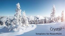  Presentation with happy new year - Beautiful presentation theme featuring discover the beauty of earth backdrop and a light blue colored foreground