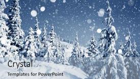  Presentation with winter scene - Cool new PPT theme with discover the beauty of earth backdrop and a light blue colored foreground