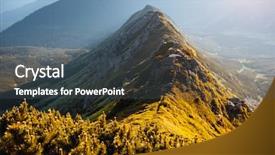  Presentation with mountains and sea - Presentation featuring discover the beauty of earth background and a dark gray colored foreground