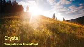  Presentation with alpine - Presentation theme having discover the beauty of earth background and a tawny brown colored foreground