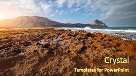  Presentation with volcanic eruption sopka klyuchevskoy volcano - PPT layouts featuring discover the beauty of earth background and a tawny brown colored foreground