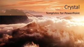  Presentation with fog - Colorful theme enhanced with discover the beauty of world backdrop and a coral colored foreground