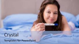  Presentation with pregnancy - Presentation design consisting of discovering her positive pregnancy test background and a light blue colored foreground