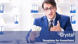  Presentation with bonus - Colorful slide deck enhanced with discrepancy - businessman receiving his salary backdrop and a  colored foreground