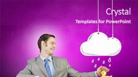  Presentation with rubber duck - Presentation theme consisting of discrepancy - funny businessman with yellow rubber background and a violet colored foreground