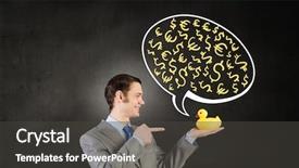  Presentation with rubber duck - Beautiful PPT theme featuring discrepancy - funny businessman with yellow rubber backdrop and a dark gray colored foreground