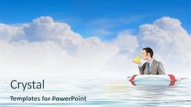  Presentation with rubber duck - Beautiful PPT layouts featuring discrepancy - funny businessman with yellow rubber backdrop and a  colored foreground