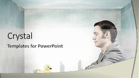  Presentation with rubber duck - Beautiful PPT layouts featuring discrepancy - funny businessman with yellow rubber backdrop and a  colored foreground