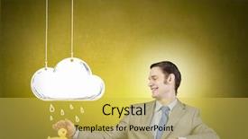  Presentation with rubber duck - Cool new PPT theme with discrepancy - funny businessman with yellow rubber backdrop and a yellow colored foreground