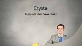  Presentation with rubber duck - Slide set enhanced with discrepancy - funny businessman with yellow rubber background and a light gray colored foreground