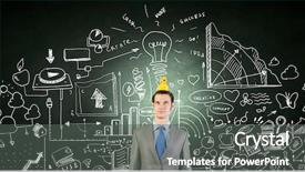  Presentation with rubber duck - Colorful presentation design enhanced with discrepancy - funny businessman with yellow rubber backdrop and a dark gray colored foreground