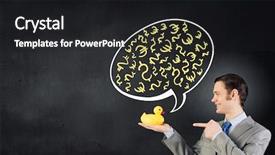  Presentation with rubber duck - PPT layouts enhanced with discrepancy - funny businessman with yellow rubber background and a  colored foreground