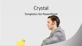  Presentation with rubber duck - Cool new slide deck with discrepancy - funny businessman with yellow rubber backdrop and a  colored foreground