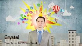  Presentation with rubber duck - Amazing slide set having discrepancy - funny businessman with yellow rubber backdrop and a  colored foreground