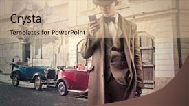  Presentation with old time americana - Colorful PPT layouts enhanced with discrepancy - old times new technology backdrop and a soft green colored foreground