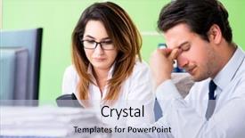  Presentation with financial - Cool new PPT layouts with discrepancy - two financial specialists working backdrop and a  colored foreground