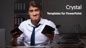  Presentation with late - Presentation having discrepancy - young financial manager working late background and a dark gray colored foreground