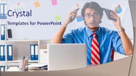  Presentation with finance financial business economy exchan - Presentation design consisting of discrepancy - young male financial manager working background and a sky blue colored foreground