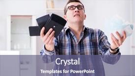  Presentation with discrepancy - Slide deck featuring discrepancy - young man frustrated at his background and a ocean colored foreground