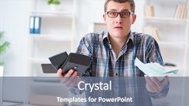  Presentation with discrepancy - Beautiful presentation theme featuring discrepancy - young man frustrated at his backdrop and a ocean colored foreground